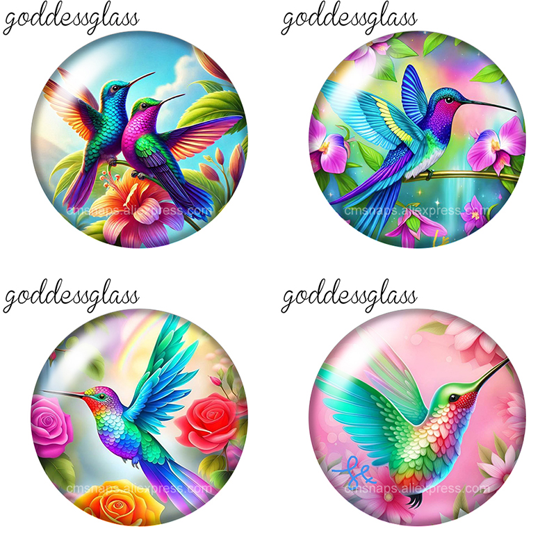 Vase Decor - Latające kwiaty z kolibrami 10 szt.